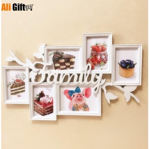 European Wedding White Photo Frame Family Living Room Photo Studio Creative Combination with Modern Body Hanging Wall Photo Wall