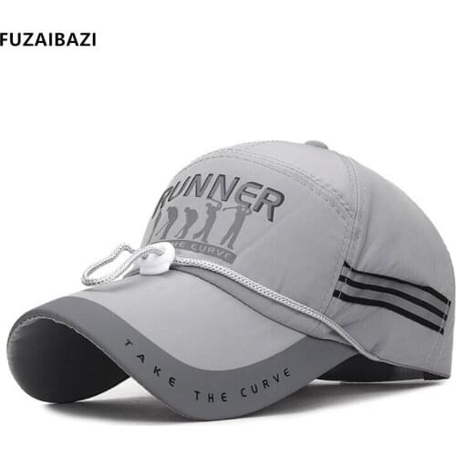 FUZAIBAZI Fashion New Mens Spring Summer Sun Protection Shading Fishing Baseball Cap Womens Windproof Rope Adjustable Sizet