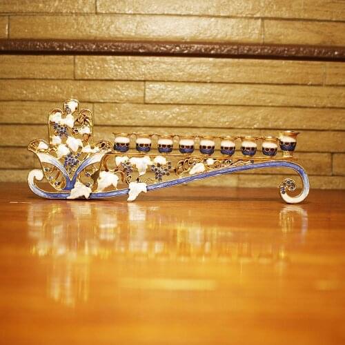 Hamsa Hanukkah Menorah Jewish Candelabra Candle Candlestick Holder Home Decoration Party Festival Candleholder