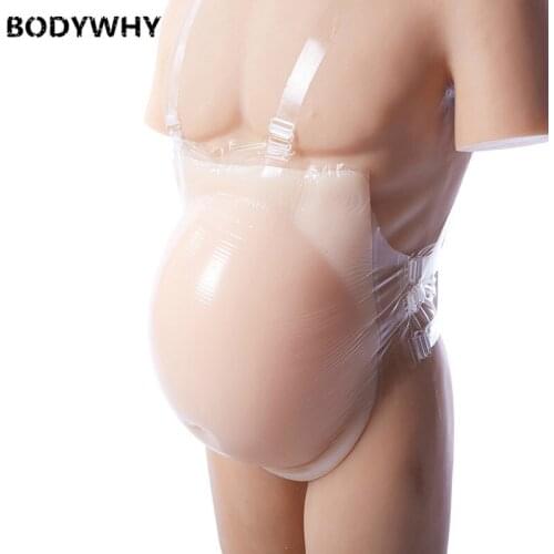 1850g Silicone-Belly Drag Queen Artificial Silicon Crossdresser Fake Pregnant 5~7 Months Halloween Gestante Transvestite