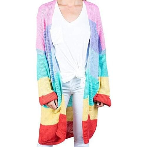 Knitted Cardigans Large Loose Cardigan Women Long Sleeve Leisure Womens Sweaters 2021