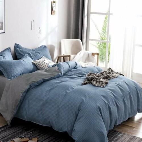 Classic bedding set AB side Solid color bed duvet cover sets bed linens Queen bed set Home textile bedclothes 3-piece set