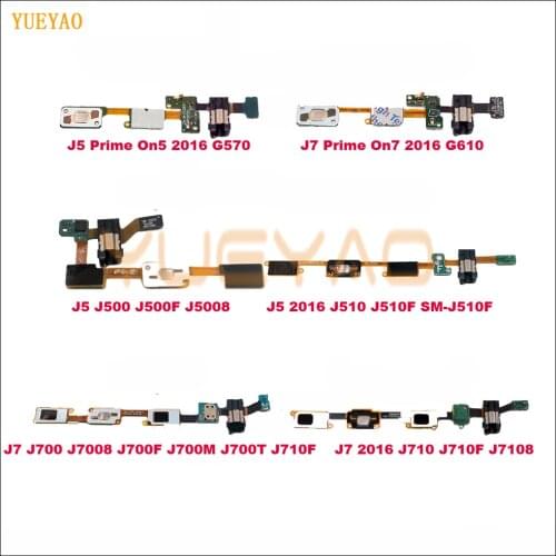 Home Button Return Key Sensor Audio Jack Flex Cable For Samsung Galaxy J5 J7 Prime G610F G570F J500F J510F J700F J710F J7108