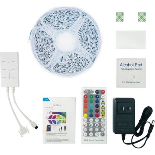 Lighting Lamps LED Strip Kit 10MM 5050RGB 24V Bluetooth 20 M Color-changing ETL Certified Power Supply String Lights