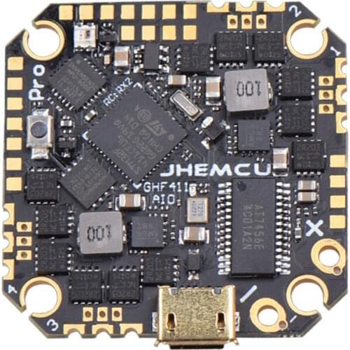 JHEMCU GHF411AIO Pro F4 OSD Flight Controller w/ 5V 9V BEC Built-in 25A / 35A BL_S 3-6S 4in1 ESC for Air Unit FPV Racing Drone