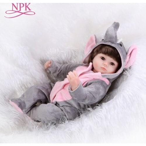 NPK Bebes Reborn Dolls de Silicone Girl Body 43cm elephant Doll Toys For Girls boneca Baby Bebe Doll Best Gifts toys