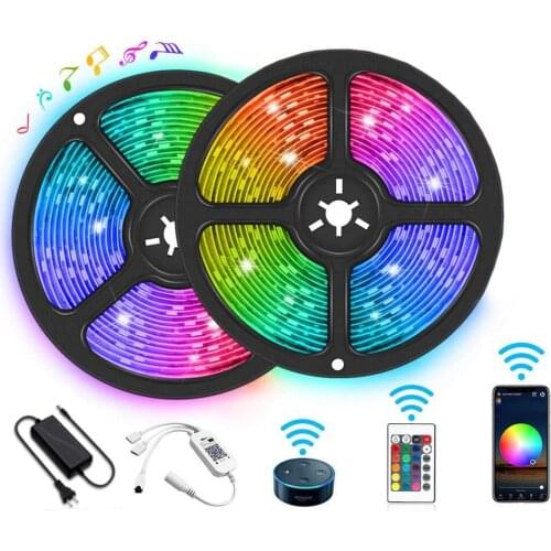 Strip Lights IR Remote Control SMD 5050 Flexible RGB Decoration BackLight Lamp RGBIC Colour Lights LED Lights Stripe