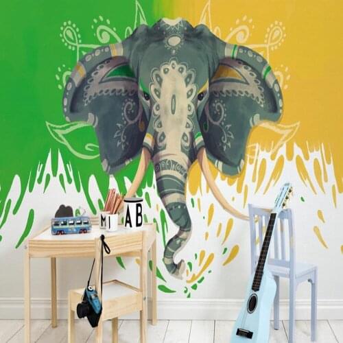 Milofi custom 3D wallpaper mural color hand-painted elephant childrens room living room bedroom background wall paper mural