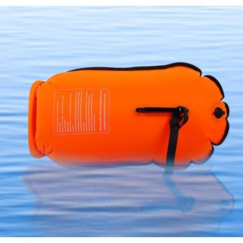 Dual-airbag Inflatable Swim Buoy Open Water Safety Lifeguard With Waistbelt Kayaking Storage Swimming Surf Life-saving Drift Bag
