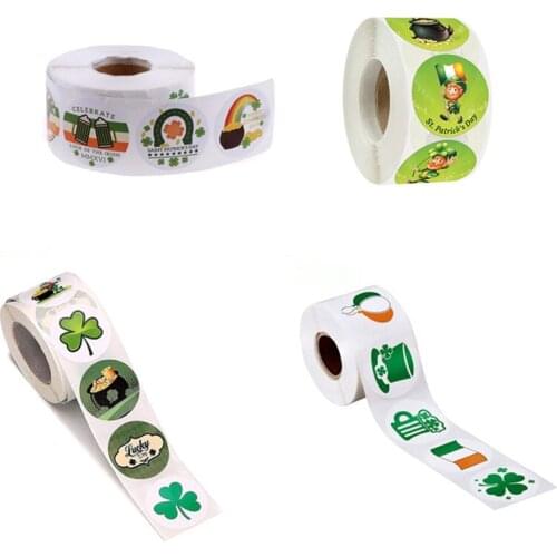 500Pcs St.PatrickS Day Stickers DIY Candy Favors Gift Boxes Seal Labels Packaging Sticker Irish Festival Party Decor