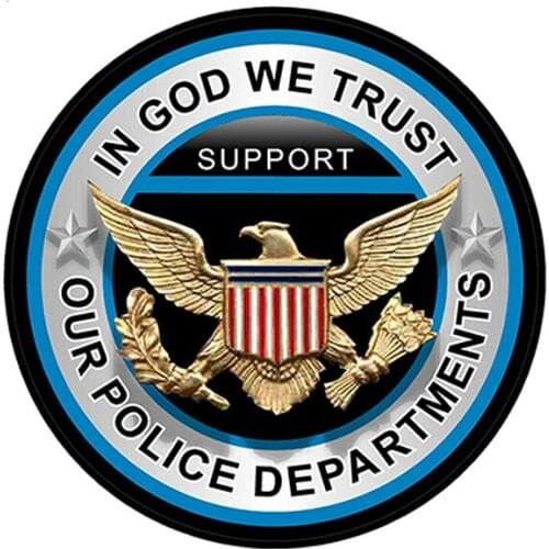 In God We Trust Support Our Police Department Decal Car Window Truck Door Bumper Decals Car Stickers