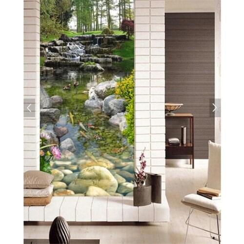 Beibehang wall paper 3d art mural HD creek river park landscape garden covering Modern Wall Painting For Living Room wallpaper