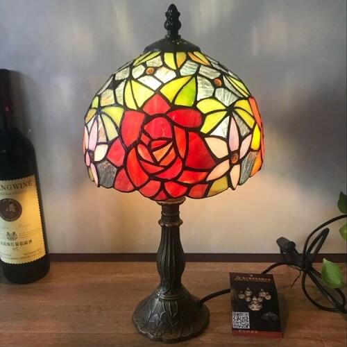 12 Inch Tiffany Table Lamp Stained Glass European Baroque Classic for Living Room E27 110-240V
