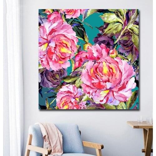 Custom Poster Big Size Canvas Flower Wall Art Print Painting Decoration Picture Nordic Living Room Decor Cheap Canvas Art