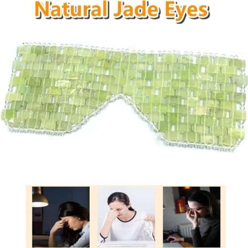 New Natural Jade Eye Relaxation Massage Stone Jade Eye Massager Tool Skin Massage Beauty Eye Care Tool with Box