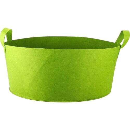 Grow Bags Good Air Permeability Durability Green Color Portable Two Size Repeatedly Plant Fabric Pots