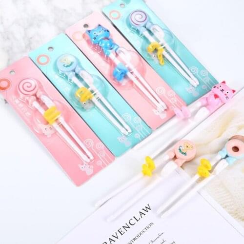 1Pair Cartoon Chopsticks Plastic For Kids Baby Learning Chop Sticks Reusable Training Chopsticks Cute Children Tableware Set