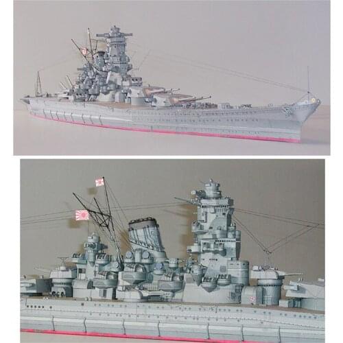 Yamato Navy Ship Puzzle Assemble DIY Paper Model Kits Game Handmade Toy Collection Home Decoration Ornaments