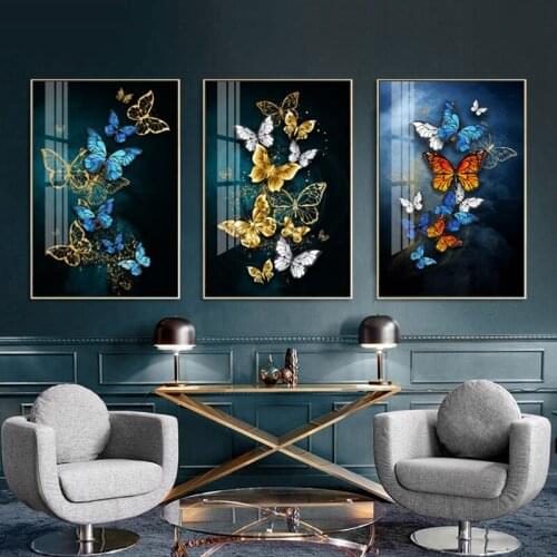 Color Butterfly Nordic Style Poster Canvas Print Minimalist Abstract Wall Art Painting Decorative Picture Modern Home Decor