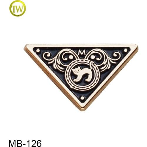 Custom metal clothing labels Designer metal logo labels for handbags