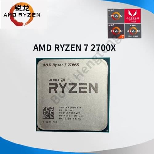 AMD Ryzen 7 2700X R7 2700X 3.7 GHz Eight-Core Sixteen-Thread CPU Processor L2=4M L3=16M 105W YD270XBGM88AF Socket AM4