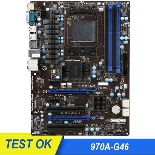 Socket AM3/AM3+ MSI 970A-G46 Motherboard PCI-E 2.0 Desktop AMD 970 Mainboard Am3+ ATXDDR3 32GB AMD FX/Phenom II/Sempron Used