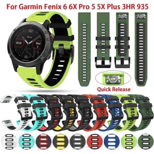 26/22mm Quick Fit Watchband For Garmin Fenix 6X Pro 5X 3 3HR Silicone Easyfit Wrist Band for Garmin Fenix 6 6 Pro 5 5 Plus Watch