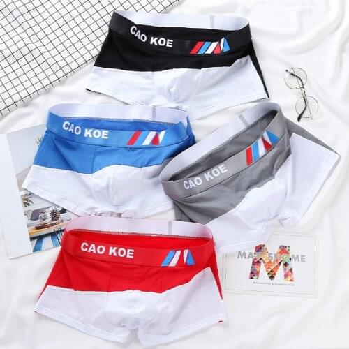 Summer Mens Boxershorts Mens Underwear Cotton Fashion Printed Boxer Briefs Breathable Belt Shorts 2021