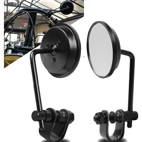 Universal Clamp On Motorcycle Round 4'' Rearview Mirrors For Honda Yamaha Kawasaki Suzuki Custom Bobber Rear view Mirrors