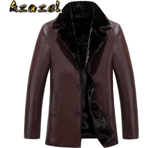 In Stock Mans Velvet Fur Jacket Coat Russian Winter Business Mens Fleece Fur Leather Coat Plus Size 3XL Overcoats High Quality