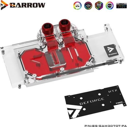 Barrow GPU Water Block For Galaxy RTX 3070TI/OC Video Card Cooler Full Cover Watercooler, With Back Plate, BS-GAM3070T-PA