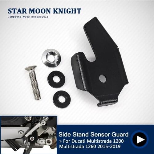 Motorcycle Kick Stand Side Stand Sensor Guard Protector Cover Cap For Ducati Multistrada 1200 1260 Multistrada1260 2015 - 2019