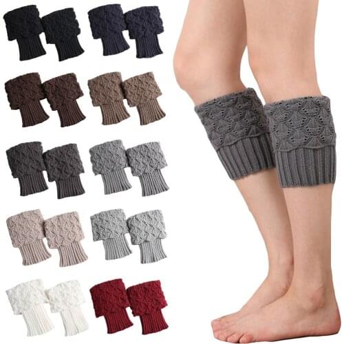 Women Warm Knitted Socks Ladies Leg Warmers Boot Cuffs Short Socks Accessory SCKMX0041