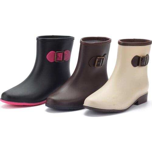 Women Waterproof Rain Boots Full PVC Rubber Non-Slip Female Fashion Shoes Thickening Shoes 36-41 Fashion Luxury Design 2021 New