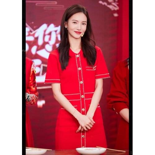 M familys 2021 Spring Festival Gala Jinchens new spring and summer womens single breasted design fashionable mesh Jumpsuit