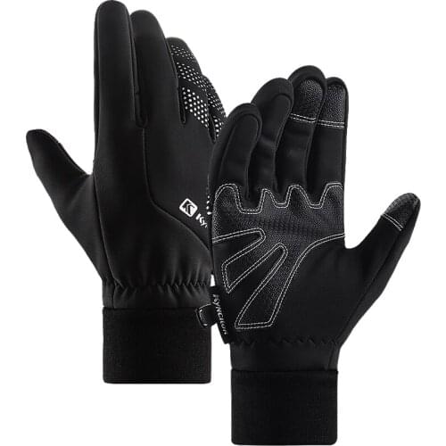 Winter Full Finger Touch Screen Cycling Gloves Waterproof Leather Bike Gloves for Men Women Camouflage Bicycle Gloves