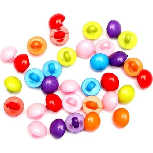 100Pcs Mixed Round Acrylic Sewing Buttons For Clothes Scrapbooking Botones Decorativos Needlework DIY Accessories 11x11mm