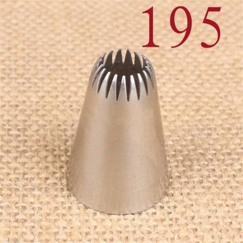 #195 Cake Cookie Head Metal Icing Piping Nozzles Stainless Steel Cake Cream Decoration Tips Cookies Pastry Tools