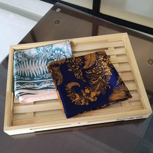 2020 70x70 INS Leaves Multipurpose women Silk twill scarf Satin square tie Hairband ladies foulard femme towel bufanda shawl