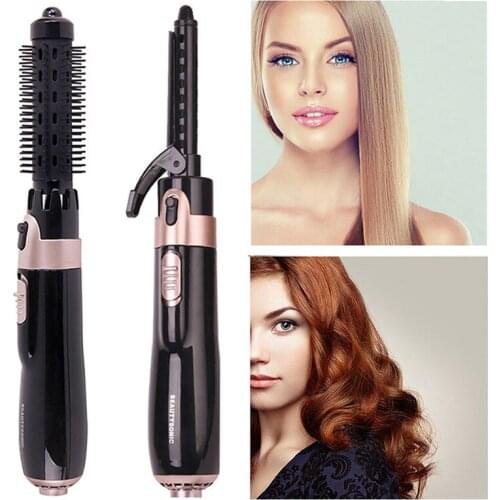 4 in 1 Electric Hair Straightener Curler Brush Hair Dryer Brush Negative Ion Hot Air Comb Hair Styler Tools For Women Men