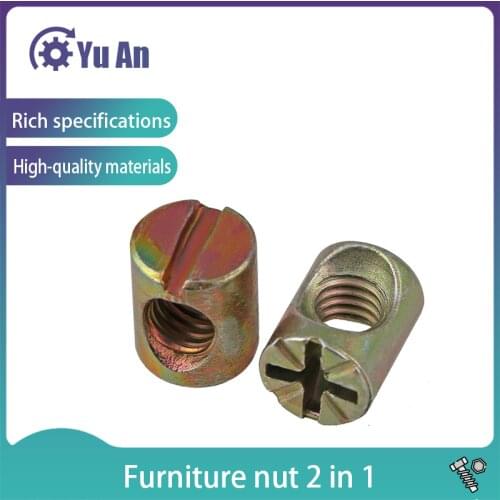 Hammer Nut, Hammer Head Nut, Furniture Nut, Two In One Connector, Pillar Nut, Hammer Nut 50PCS