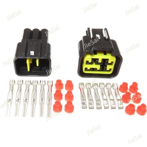 6 Pin FW-C-6M-B FW-C-6F-B Car Waterproof Window Lifter Wire Connector High-voltage Ignition Coil Plug For Ford Mondeo