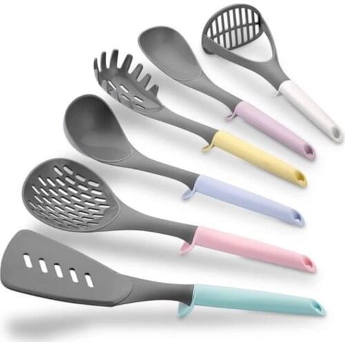 6 Pcs Kitchen Utensil Nonstick Utensils Cooking Tool Spoon Soup Ladle Spatula Tong Colander Potato Masher Cookware Baking Gadget