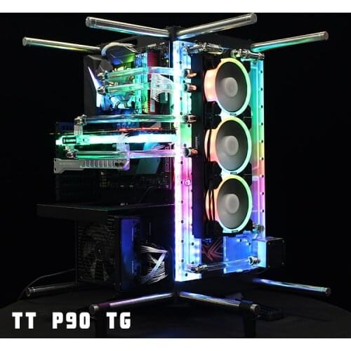 Acrylic Board Water Channel use for TT Core P90TG Computer Case / Screw Fix / Instead Reservoir / 5V 3PIN RGB Light / Combo DDC