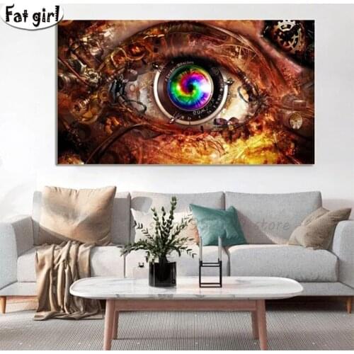 Diamond embroidery abstract colorful eye cross stitch Diy diamond painting sale abstract pattern 3d poster of rhinestone mosaic