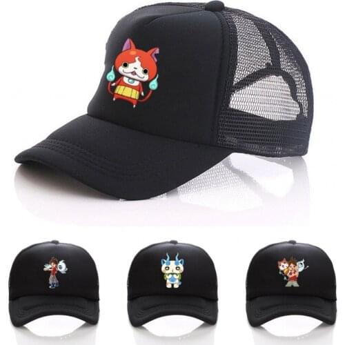 Anime Youkai Watch hat cosplay Print Summer Mesh Hats Men Women Snapback Gorras Hombre cap