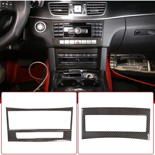 Car Central Control Volume CD Button Frame Panel Cover Sticker For Mercedes Benz E Class W212 2014-2015 ABS Plastic Carbon Fiber