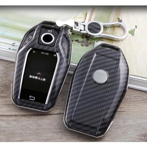 Car ABS Carbon Fiber Key Case Holder For BMW 2018 730i 740i 750i 7 Series G12 GT G30 G21 I8 I12 I15 X3 Display Key Car-Styling