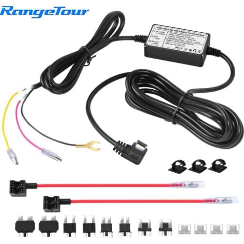 Range Tour Car DVR Hardwire Kit Inverter Converter From 12/24V to 5V 2.5A for Dash Camera 24-Hour Parking Monitoring Power Cable
