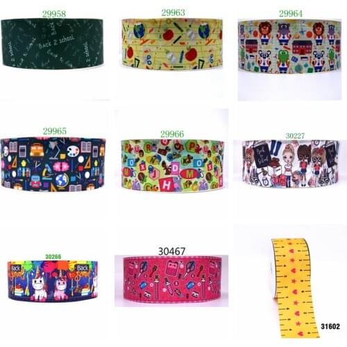 Free shipping 10 yards cartoon printed grosgrain ribbon 29958